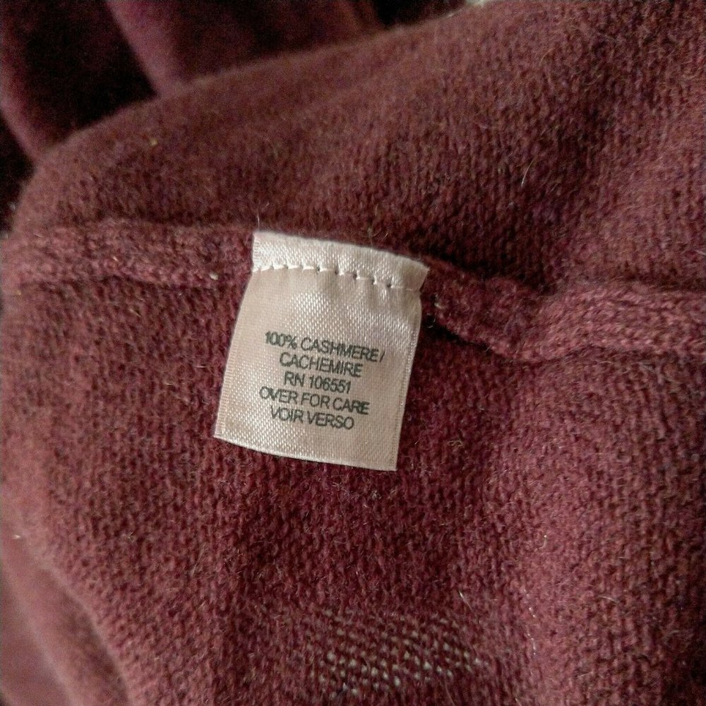 Calypso St Barth Maroon 100% Cashmere Open Front Bat Wing Dolman Sweater Size XS_4